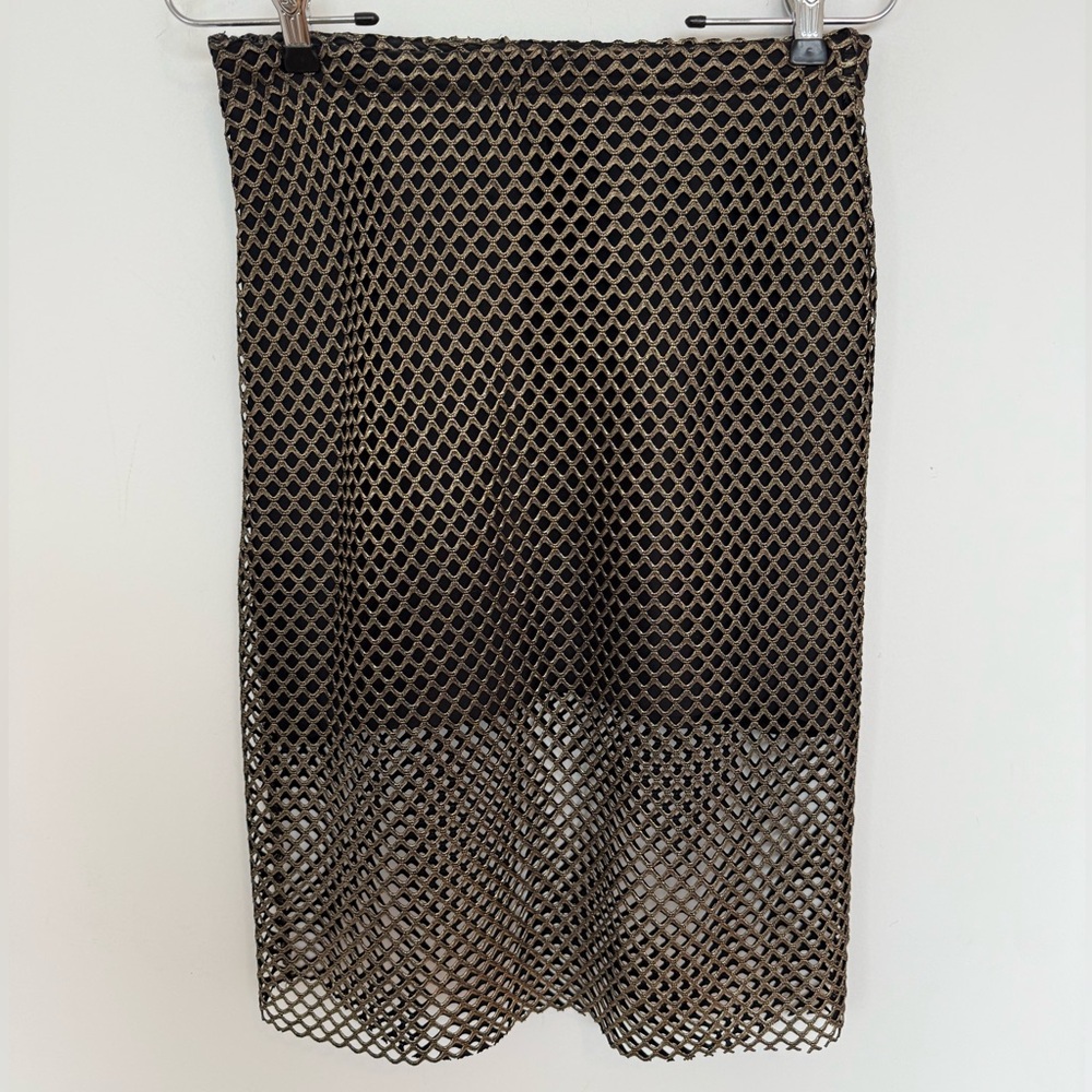 Alexis Larissa Gold Metallic Pencil Skirt Size M - Picture 2 of 5